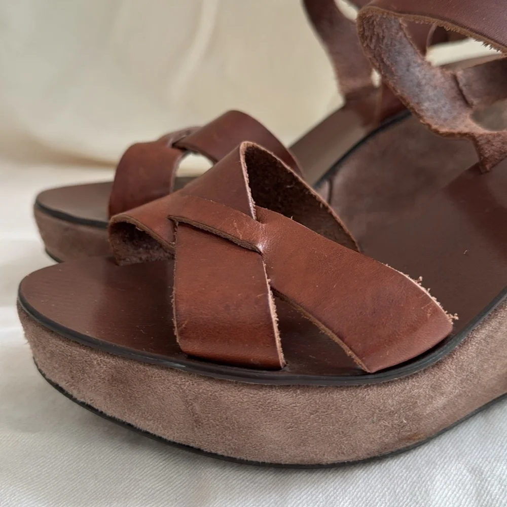 J. Crew Brown Leather Wedges - Picture 11 of 12